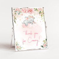 Merci d'éléphant rose à fleurs pour venir