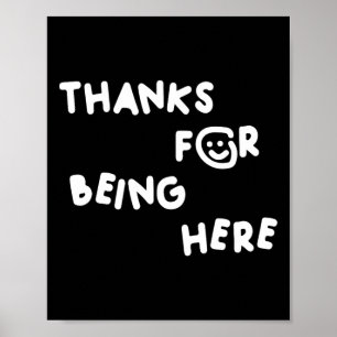 Poster Merci D'Être Ici Drôle Design