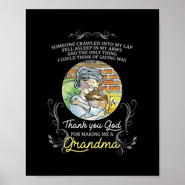 Poster Merci Dieu Pour M'Avoir Fait Grand-Mère (Devant)