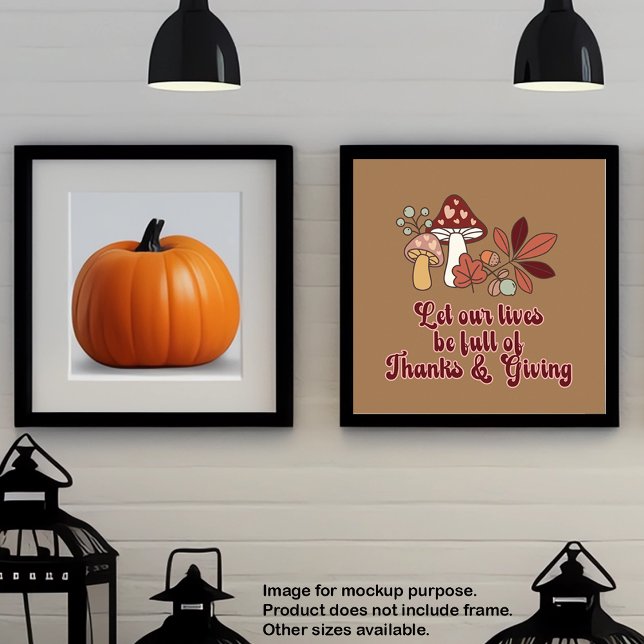 Poster Merci et donner l'esthétique automnale (Créateur téléchargé)