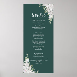 Poster Merci Floral à feuilles vertes et menu Mariage