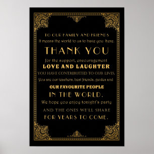 Poster Merci Gatsby carte de signe mariage inspirée