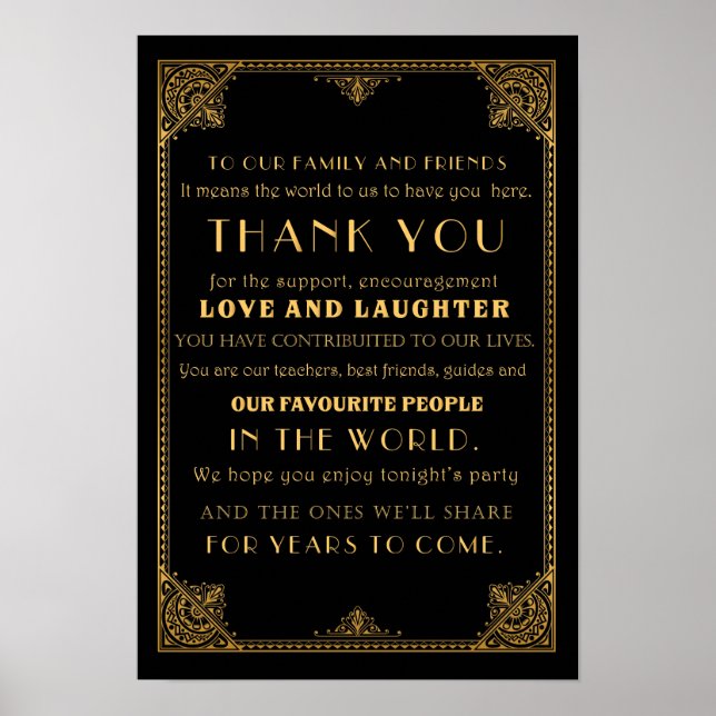 Poster Merci Gatsby carte de signe mariage inspirée (Devant)