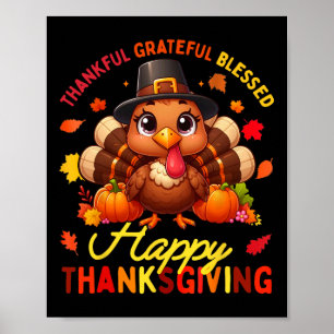 Poster Merci Grateful Bon thanksgiving Turke