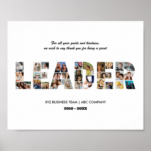 Poster Merci Leader Photo Collage Adieu Retraite (Devant)