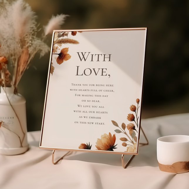 Poster Merci Mariage de bois de brume pour participation (Créateur téléchargé)