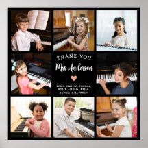Merci Music Enseignant Cadeau Photo Collage