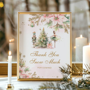 Poster Merci neige beaucoup hiver Onederland anniversaire