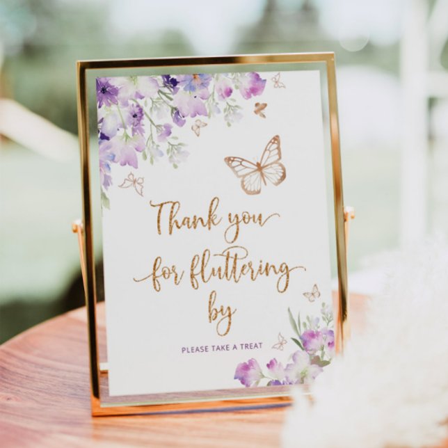 Poster Merci papillon d'or pourpre pour floutage par (Créateur téléchargé)