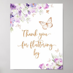 Poster Merci papillon d'or pourpre pour floutage par