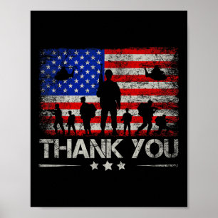 Poster Merci Patriotique Memorial Day 4 juillet Usa F