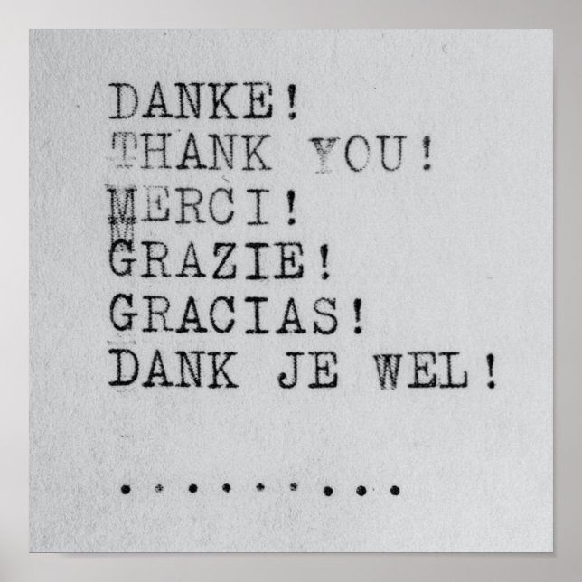 Poster Merci Plusieurs langues (Devant)