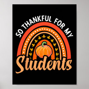 Poster Merci Pour Mes Étudiants Enseignant Thanksgiving T