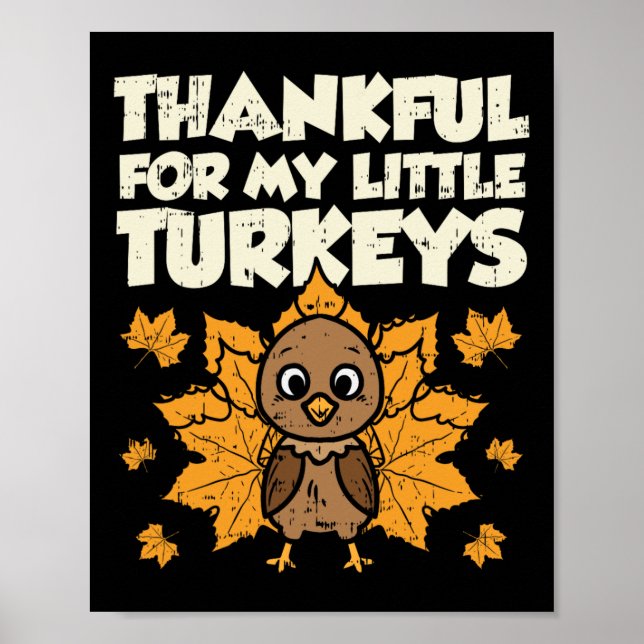 Poster Merci Pour Mes Petites Dindons Thanksgiving Teache (Devant)