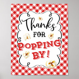 Poster Merci Pour Popcorn Signaler Rouge En vichy