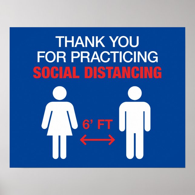 Poster Merci Pour Pratiquer La Distance Sociale (Devant)