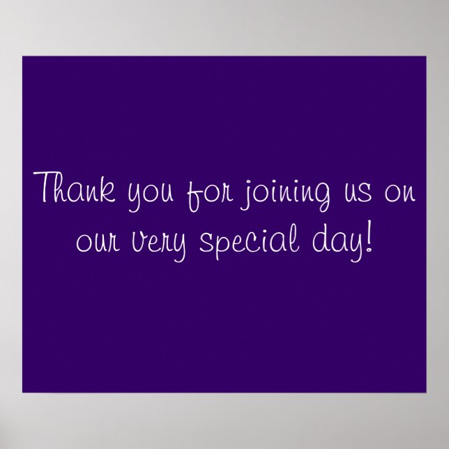 Poster Merci pour venir en violet et blanc (Devant)