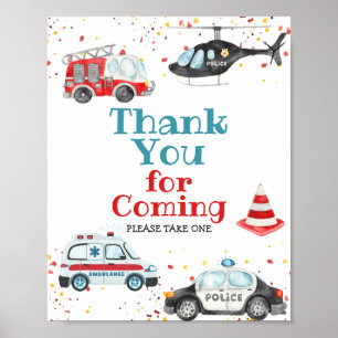 Poster Merci pour venir Sonne l'alarme Signe