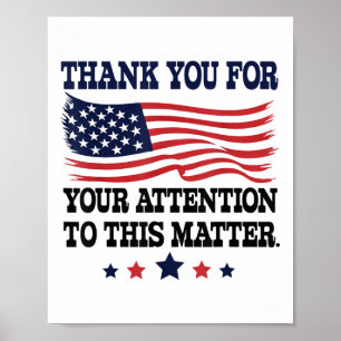 Poster Merci pour votre attention à ce drapeau américain