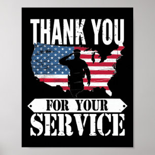 Poster Merci Pour Votre Service Vétéran Patriot Militar