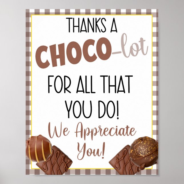 Poster Merci un Choco-Lot pour tout ce que vous faites ap (Devant)
