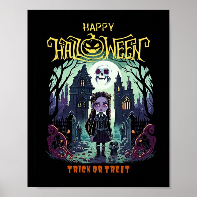 Poster Mercredi Costume Halloween Pour Enfants Et Pa (Devant)