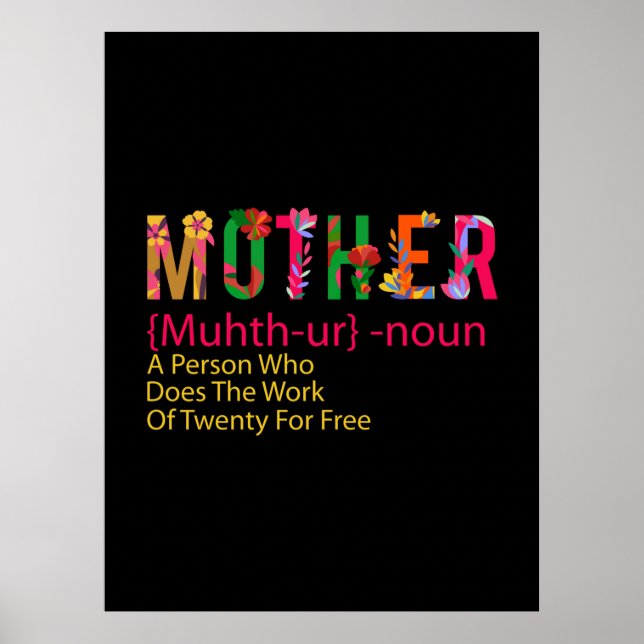 Poster Mère Art Mère Fleur Définition (Devant)