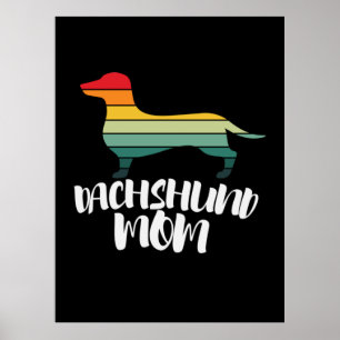 Poster Mère Art Vintage Dachshund Maman