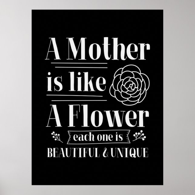 Poster Mère Cadeau Une Mère Est Comme Une Fleur (Devant)