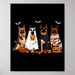 Poster Mère de chien drôle de fantôme berger allemand Hal