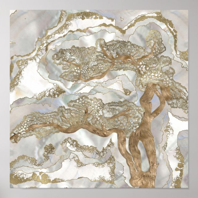 Poster Mère de perle Arbre d'Or (Devant)