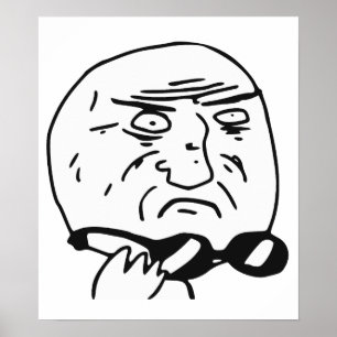 Poster Mère de visage Meme comique de rage de Dieu