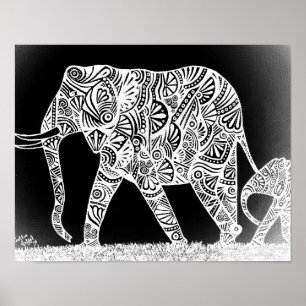 Poster Mère Eléphant