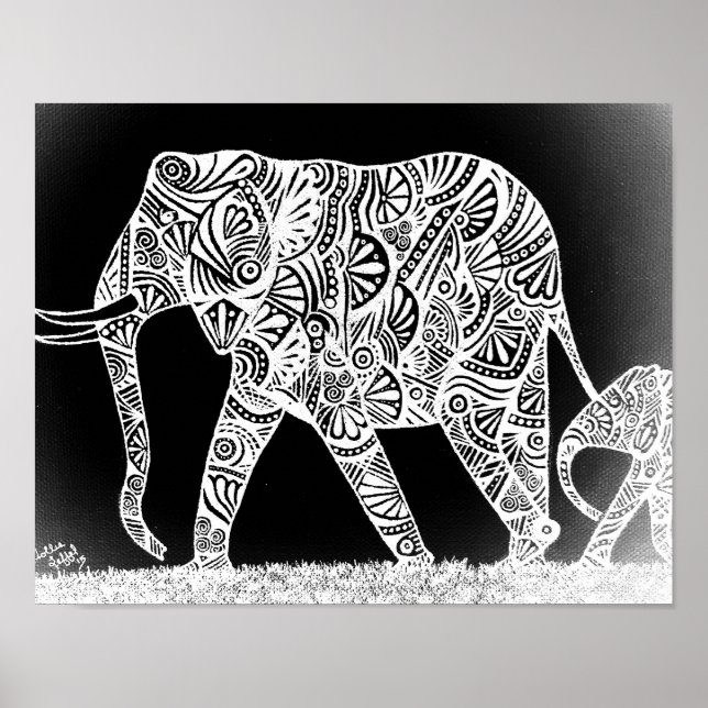Poster Mère Eléphant (Devant)