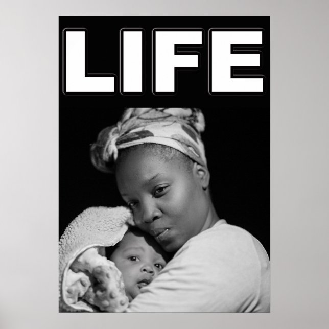 POSTER MÈRE ET BÉBÉ AFRICAINS AMÉRICAINS EN FAVEUR DE LA  (Devant)