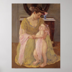 Poster Mère et enfant avec une écharpe   1908 de rose