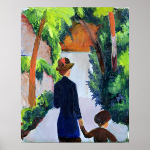 Poster Mère et enfant dans le parc, 1914