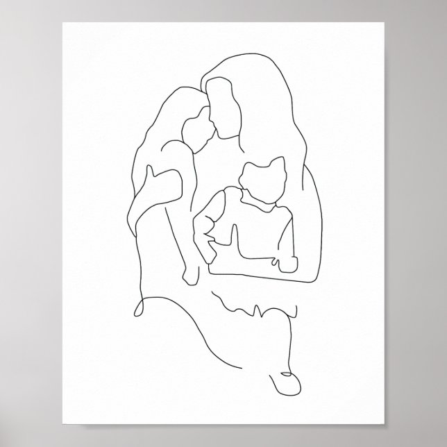 Poster Mère et enfants Art, Art familial Imprimer, Mère (Devant)