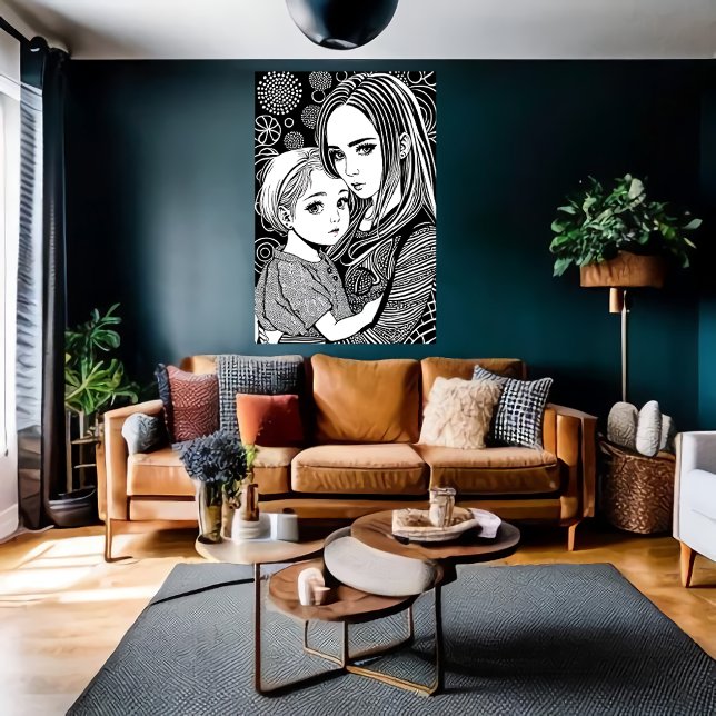 Poster Mère et fille | Art AI (Créateur téléchargé)