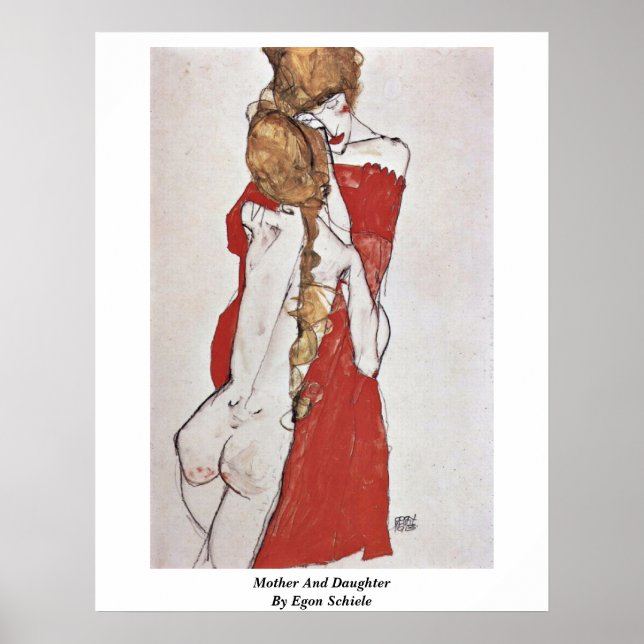 Poster Mère Et Fille Par Egon Schiele (Devant)