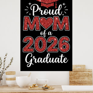 Poster Mère fière d'un diplômé de 2026 Classe terminale d