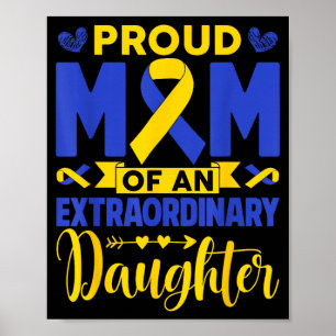 Poster Mère fière d'une fille extraordinaire en bas