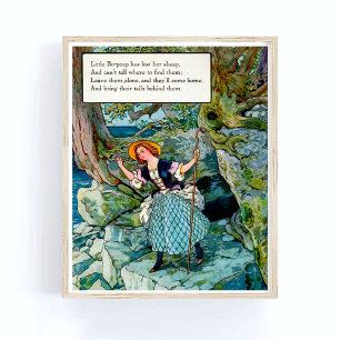 Poster Mère Goose Nursery Rhyme Little Bo Peep Nursery