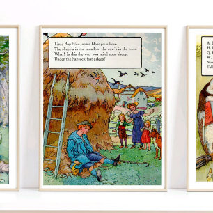 Poster Mère Goose Nursery Rhyme Little Boy Blue Nursery
