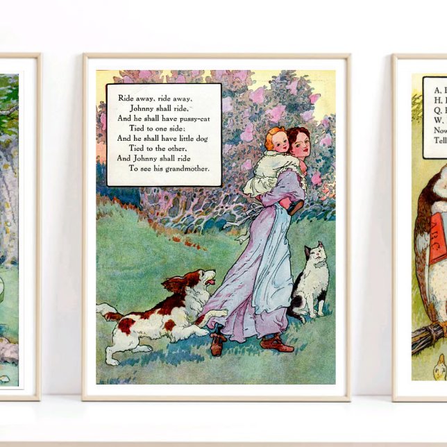 Poster Mère Goose Nursery Rhyme Ride Away Nursery (Créateur téléchargé)
