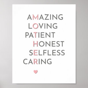 Poster Mère moderne mot de passe Fête des Mères Mère Mais