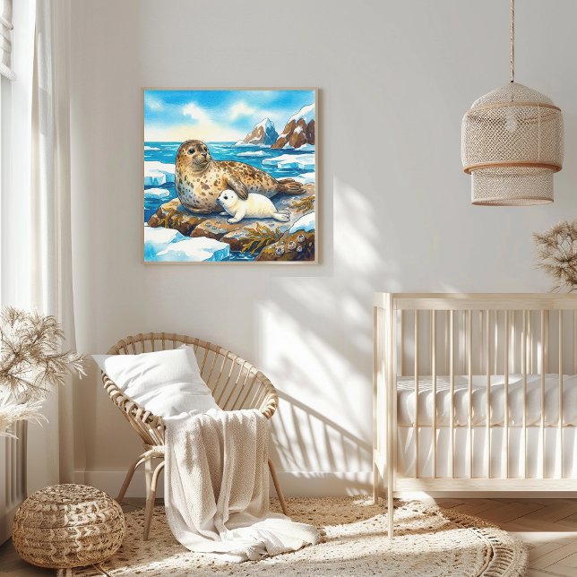 Poster Mère Phoque et crèche des petits (Créateur téléchargé)