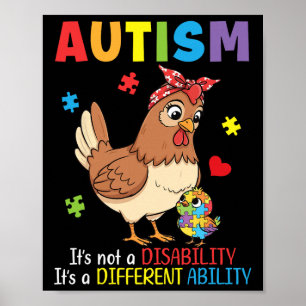 Poster Mère sensibilisée à l'autisme Poulet Capacité diff