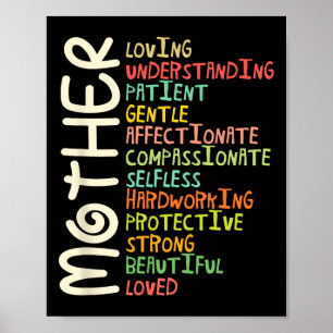 Poster Mère Signifiant Chemise J'aime Maman Fête des mère