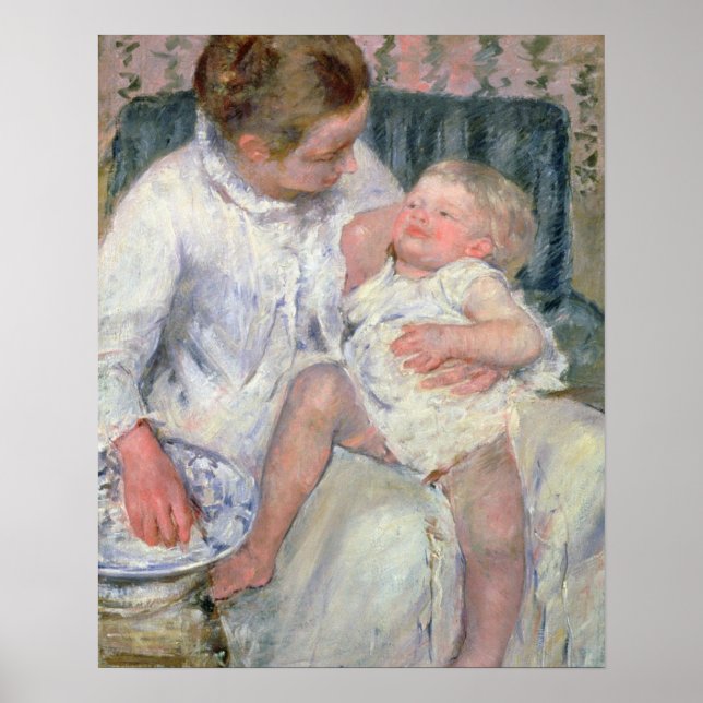 Poster Mère sur le point de laver son enfant endormi, 188 (Devant)